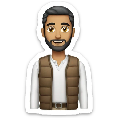 Arab man with a vest sticker