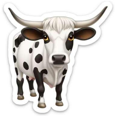 SPECKLED LONGHORN COW LONG LONG LONG sticker