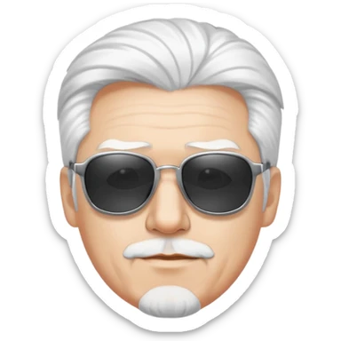 man with sunglasses, white, elegant hair sticker