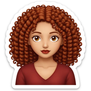 A stunning Indian light skinned girl w brown red 3a curls sticker
