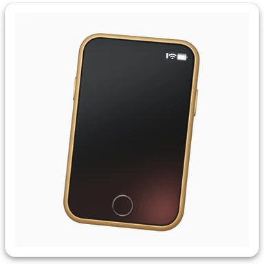 Create a phone emoji exactly like the reference image but without the Wi-Fi symbol and wording. Maintain the same shape, color, and details, with a smooth and shiny appearance in the style of iOS emoji. Add a slight blush to the phone. sticker