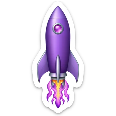 purple rocket purple flame sticker