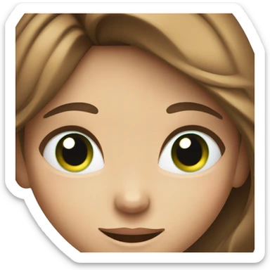 wink and smiling girl with blu-green eyes and brown hair and skin  sticker