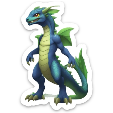 Anthro Sona Fakemon Reptilian Draco Full Body sticker