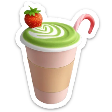 Strawberry matcha latte sticker