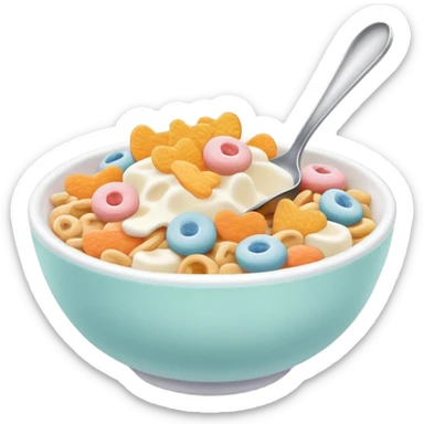 Pastel colorful cereal bowl sticker