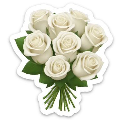 bouquet of white roses sticker