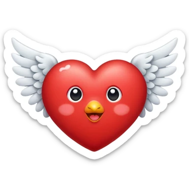 Cute heart with wings sticker