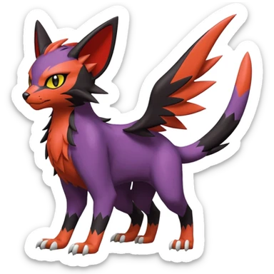 Liepard-Noivern-Litten-Sprigatito-Pokémon-fusion-creature (full body) sticker