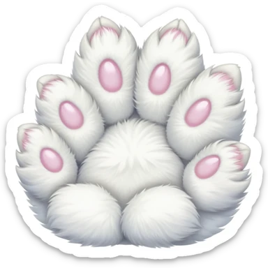 White cat paws sticker