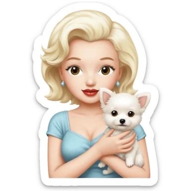 Marilyn Monroe, with cute dog sticker