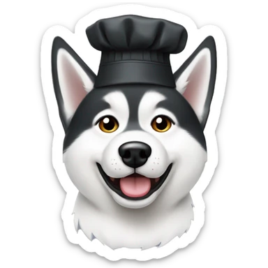 Siberian husky with a chef hat  sticker