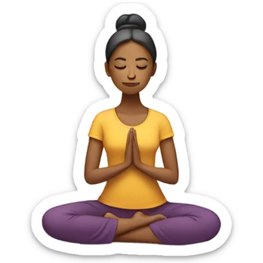 mujer meditando sticker