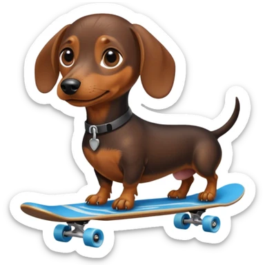 daschund in a skate sticker