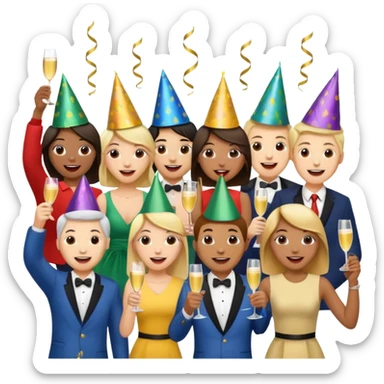 cheers and shouting happiness sticker