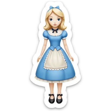 Isolated, detaile illustration of the most incredibly cool modern style of disney's Alice in wonderland
figurine imaginable, toy style. sticker