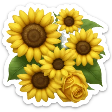 Sunflower and yellow roses sticker