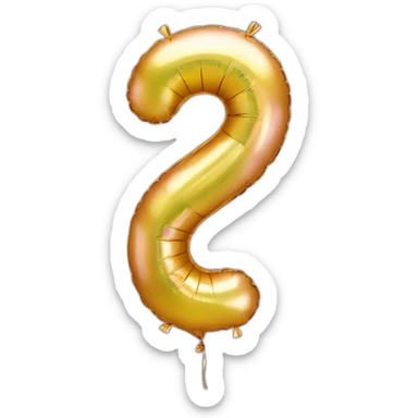 three number balloon sticker