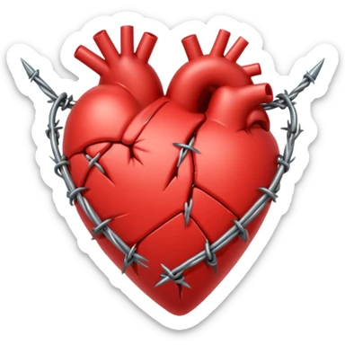 A heart with Barbwire sticker