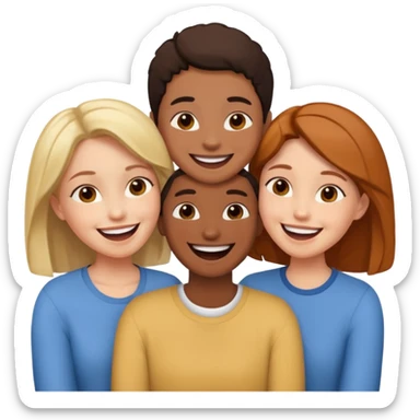 Three friends talking and looking each other sticker