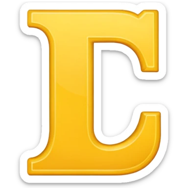 The letter l with a yellow background  sticker
