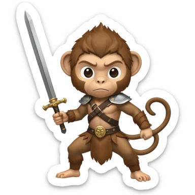 fire water air earth combine monkey warior  sticker