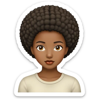 Young woman with short Afro sticker