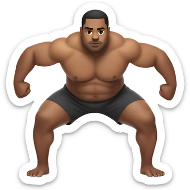 fat white guy shirtless doing push ups sticker