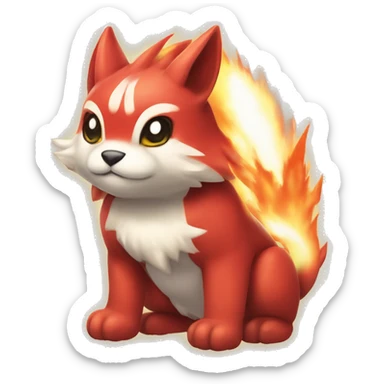lmo Legendary Pokémon:
Emberino
A playful Fire/Psychic-type, Emberino has a warm, red fur and a cheerful disposition. With the ability *Heartfelt Glow,* it can heal allies in battle. sticker