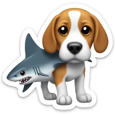Beagle with shark fin  sticker