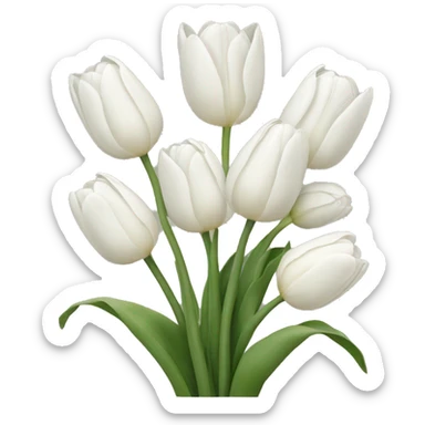 white tulip bouquet  sticker