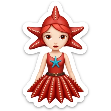 Starfish in leather fetish dress sticker
