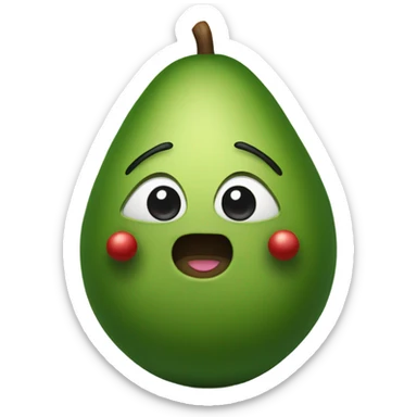 Avocado with Christmas tree sticker