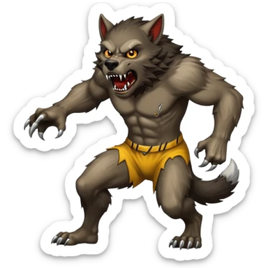 A werewolf very close to the finish line sticker