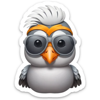 una paloma cool con lentes de sol sticker