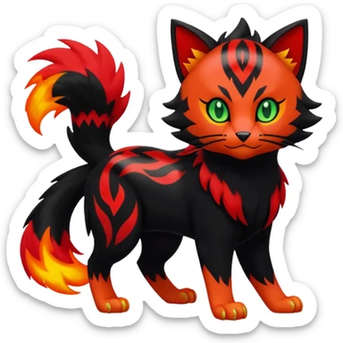 Liepard-Litten-Sprigatito-Pokémon-fusion-creature (full body) sticker