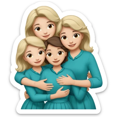 Teal group hug with Belles wording sticker
