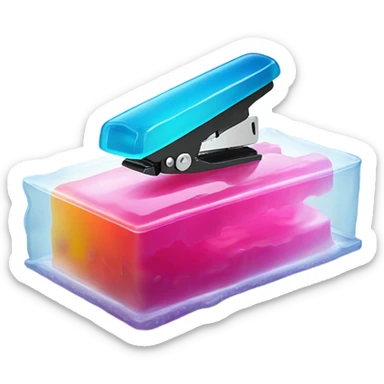 a stapler in jello sticker