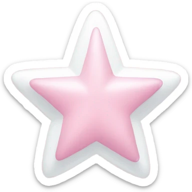 light pink star with a white ribbon around it sticker