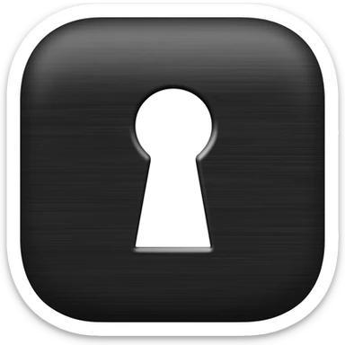 iPad black key hole lock screen icon dark metallic with thin stripes sticker