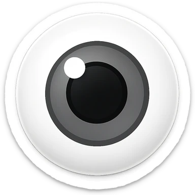 Extract just the eyeball from the provided image and create an emoji with a transparent background. Maintain the black and white theme and glossy look as seen in the original image. Focus on a clean, crisp, and glossy black and white eyeball emoji. sticker