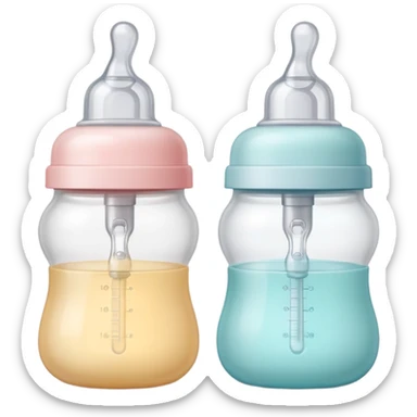 two baby bottle nipples, soft silicone, side by side, rounded bulbs, wide bases, pastel or neutral colors, smooth and slightly translucent, soft lighting, subtle shadows, no bottle or packaging sticker