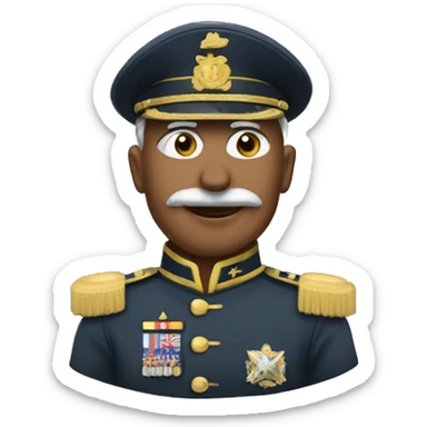 War general in uniform saluting sticker