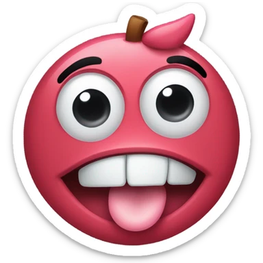 love heart eyes sticking out tounge sticker