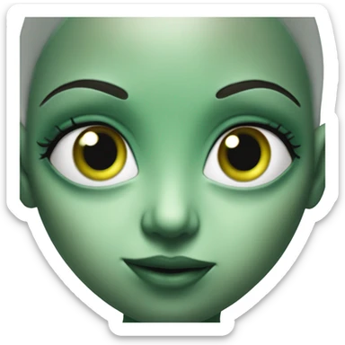 Photo realistic, alien female green sticker