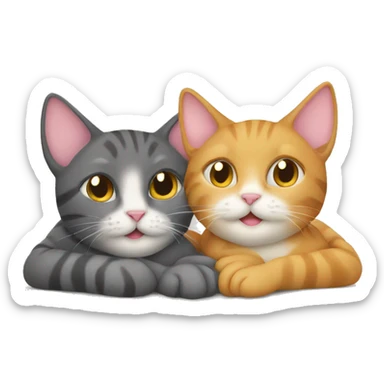 Two cats are cuddling  sticker
