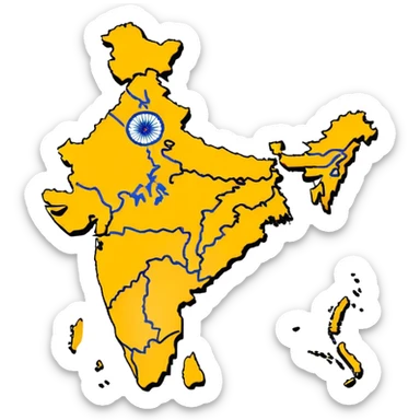 India map with saffron colour ( akhand Bharat ) sticker