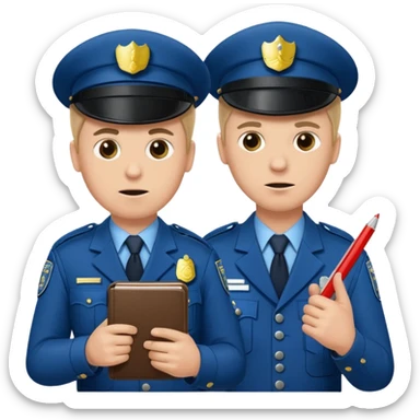 show two british policemen, with one who looks like Nicolas Angel from Hot Fuzz holding a notebook, pointing at the other and saying "what he said" sticker