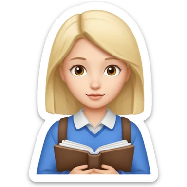 girl with notebook sticker