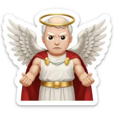 Angry older white male Italian angel no real face sticker